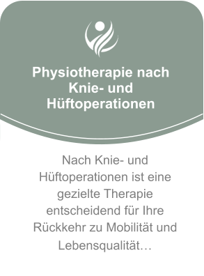 Physiotherapie nach Knie- und Hüftoperationen Nach Knie- und Hüftoperationen ist eine gezielte Therapie entscheidend für Ihre Rückkehr zu Mobilität und Lebensqualität…